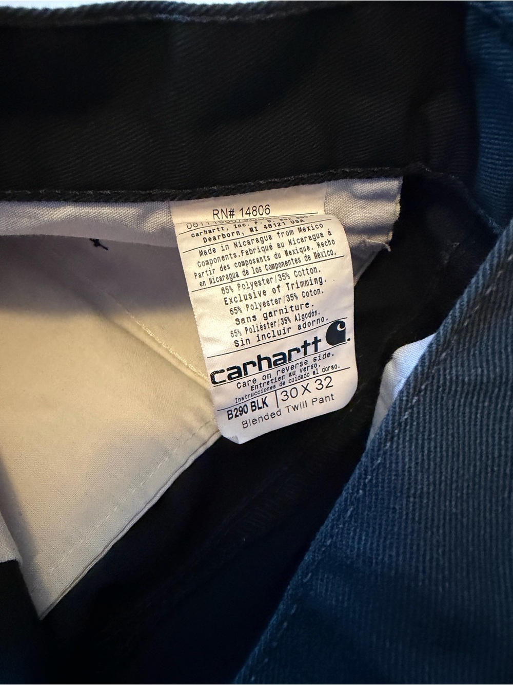 Carhartt Men's Black Straight Fit Chinos - Picture 2 of 3